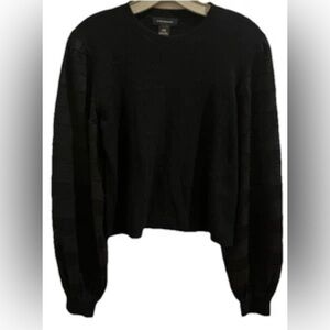 Club Monaco Black Textured Knit Pullover Sweater Size M